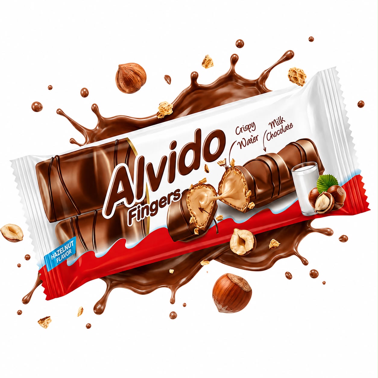 Fingers Hazelnut — ALVIDO product packaging