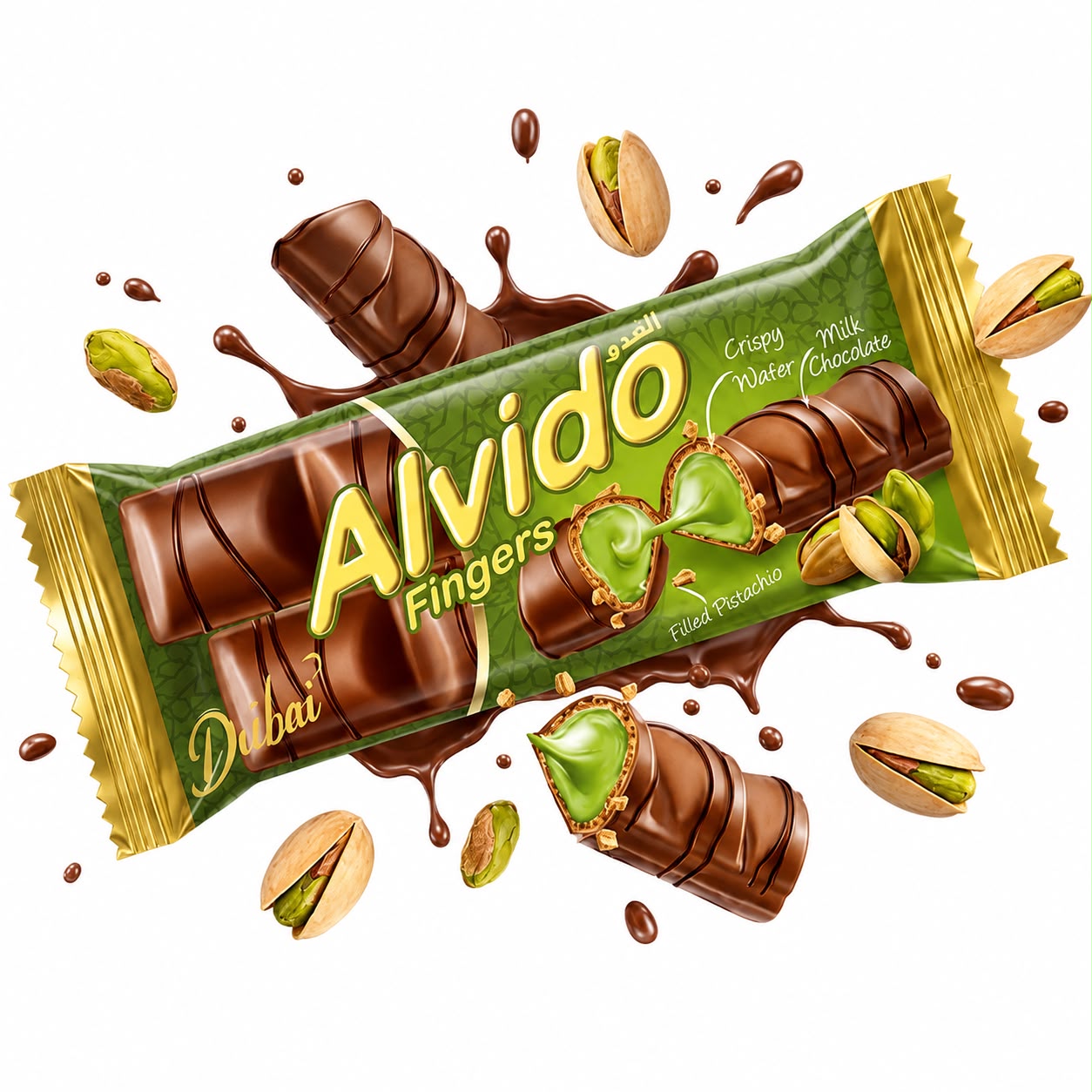 Fingers Pistachio — ALVIDO product packaging